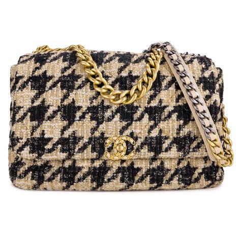 chanel bag 19 tweed|Chanel tweed shopping bag.